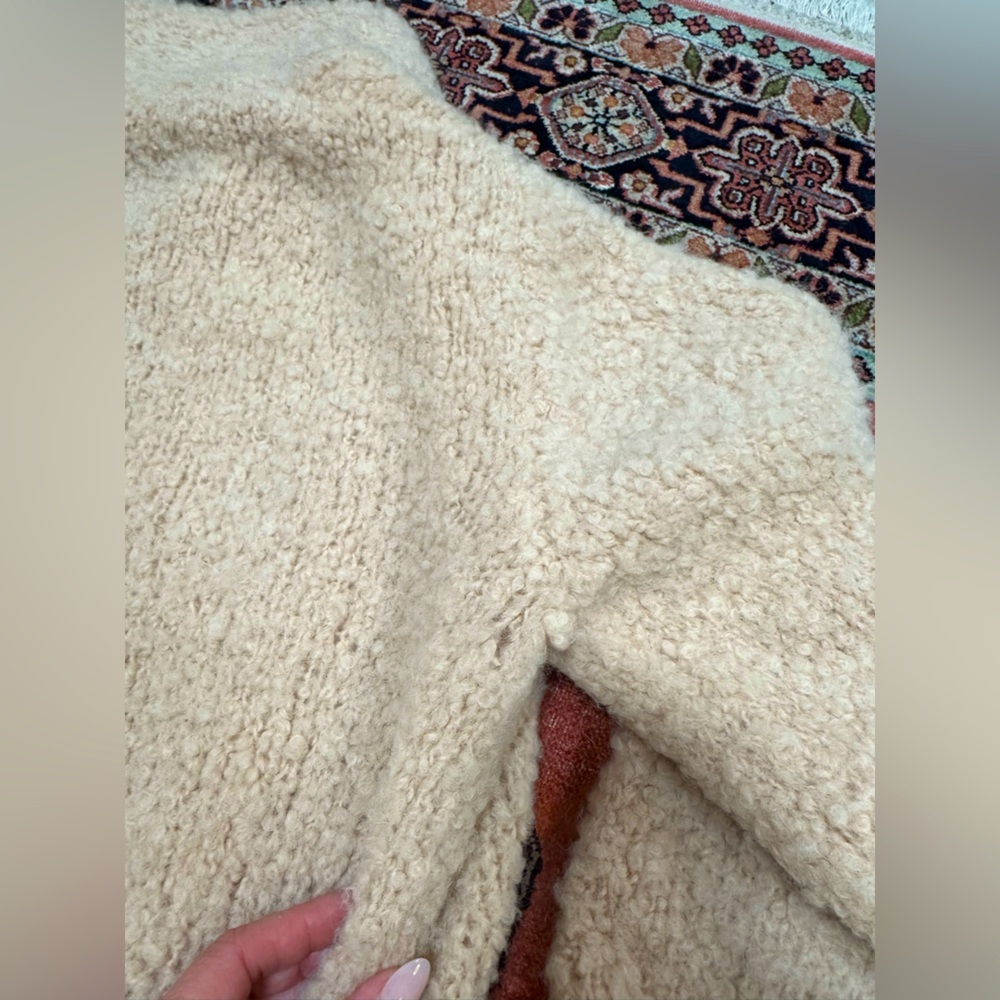 A.L.C. Nude Wool Nubby Boucle Knit Wrap Coat - Picture 12 of 12